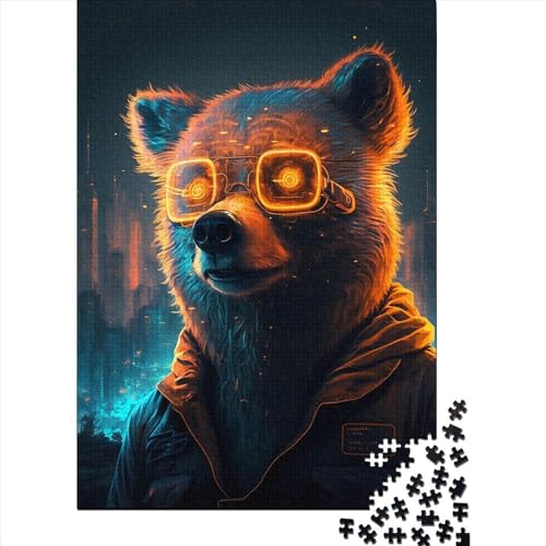 Bär-Puzzle aus 100 % recyceltem Karton, Premium-Qualität für Kinder und Erwachsene, 70 x 50 cm, 1000 Teile von XJmoney