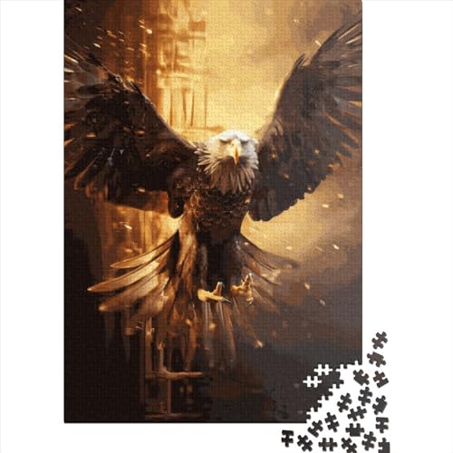 Bald Eagle USA Puzzle Bunt Rechteck Papier für Frauen und Männer Geburtstagsgeschenk 38x26cm/1000 Teile von XJmoney