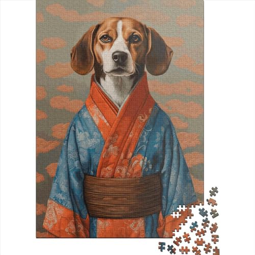 Beagle Geisha Puzzle Relax Challenge Spielzeug Papier Puzzle rechteckig für Kinder Erwachsene Vatertagsgeschenke 38 x 26 cm / 1000 Stück von XJmoney