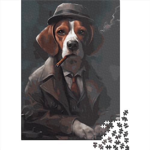 Beagle The Gangster Puzzle Spielzeug Lernspiel 100 % recycelter Karton Puzzle für Kinder Erwachsene Geschenke zum Kindertag 70 x 50 cm / 1000 Stück von XJmoney