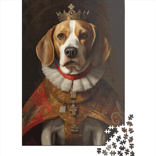 Beagle The King Puzzle aus 100 % recyceltem Karton, bunt, für Frauen und Männer, 38 x 26 cm, 1000 Teile von XJmoney