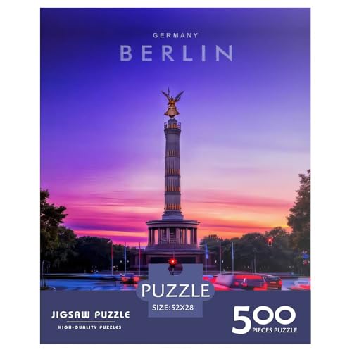 Berlin-Nachtansicht, Puzzles für Erwachsene, 500 Puzzles, Puzzles für Erwachsene, Puzzles für Erwachsene, Lernspiel, Herausforderungsspielzeug, 500 Teile (52 x 38 cm) von XJmoney