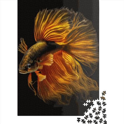 Bettas Gold Fish Puzzle Spielzeug Lernspiel 100% recycelter Karton Puzzle für Kinder Erwachsene Geschenke zum Kindertag 70 x 50 cm / 1000 Stück von XJmoney