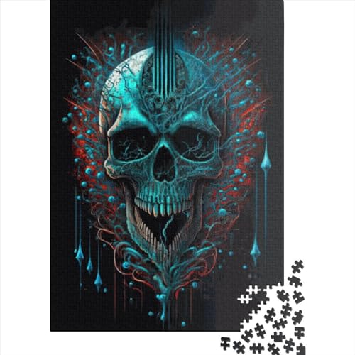 Bio-Totenkopf-Puzzle, 300 Teile, für Kinder, Puzzles für Kinder, Puzzles für Kinder, Teenager, Mann, Frau, Geschenk, 300 Teile (40 x 28 cm), Familie von XJmoney