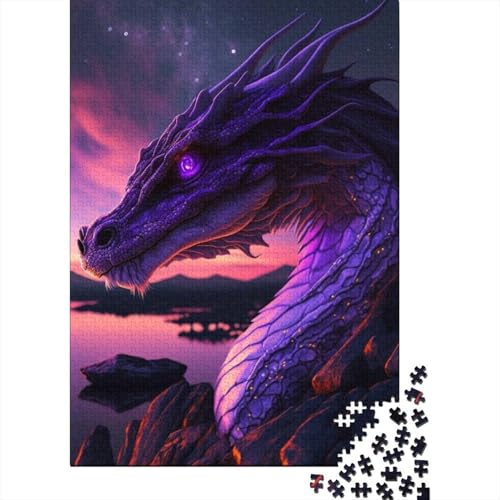 Brave Dragon Puzzle für Erwachsene, 500-teiliges Puzzle für Erwachsene, Puzzle aus Holz, kreativ für Erwachsene, anspruchsvolles Spiel, 500 Teile (52 x 38 cm) von XJmoney