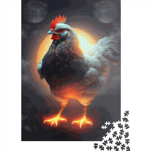 Buntes Huhn Puzzle, Puzzle aus 100% recyceltem Karton für Jungen und Mädchen, Geschenk für Kindertag, 38x26cm / 1000 Teile von XJmoney