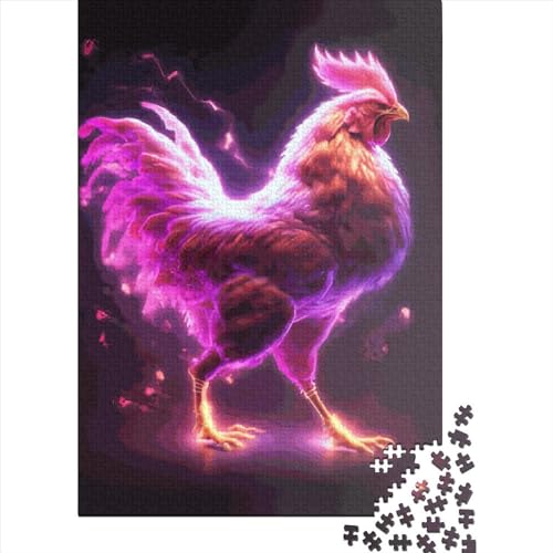 Buntes Huhn Puzzle Spielzeug Lernspiel 100% recycelter Karton Puzzle für Erwachsene Kinder Geschenke zum Kindertag 38x26cm/1000 Stück von XJmoney