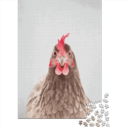 Buntes Huhn Puzzle Spielzeug Lernspiel 100% recycelter Karton Puzzle für Erwachsene Kinder Geschenke zum Kindertag 38x26cm/1000 Stück von XJmoney