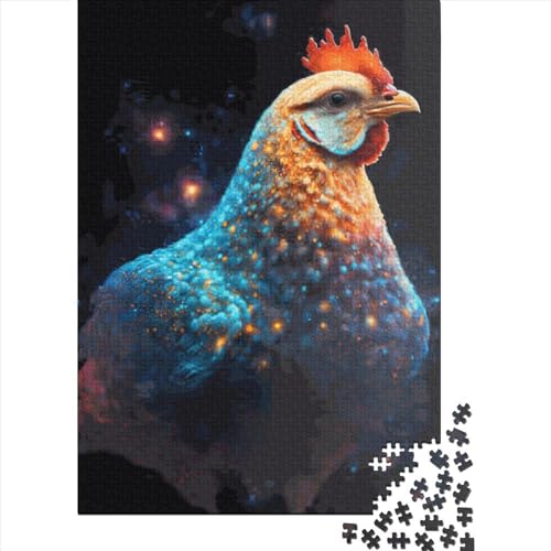 Buntes Huhn Puzzle Spielzeug Lernspiel 100% recycelter Karton Puzzle für Erwachsene Kinder Geschenke zum Kindertag 70x50cm/1000 Teile von XJmoney