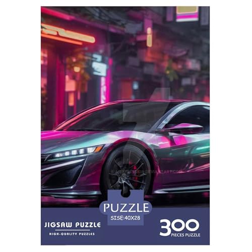 Buntes Supercars-Puzzle für Erwachsene und Jugendliche, 300 Teile, Puzzle, Puzzle für Erwachsene, Puzzles für Erwachsene, Lernspiel, Herausforderungsspielzeug, 300 Teile (40 x 28 cm) von XJmoney