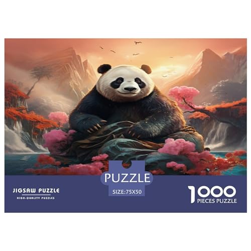 Chinesisches Panda-Puzzle 1000 Teile für Teenager, Geschenke, Puzzle, Puzzle für Erwachsene, nachhaltiges Puzzle für Erwachsene | Spiele, 1000 Teile (75 x 50 cm) von XJmoney