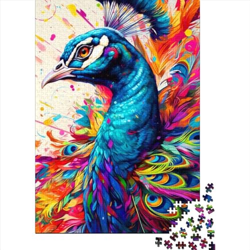 Colorful_Peacock Puzzle für Erwachsene, Denkspiel, Puzzlespielzeug für Kinder, 500 Teile (52 x 38 cm) von XJmoney