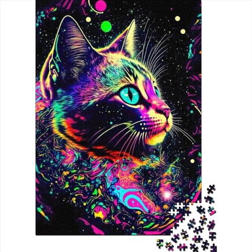 Cosmic Cat-Puzzles für Erwachsene, Lernspiele, 300 Teile (40 x 28 cm) von XJmoney