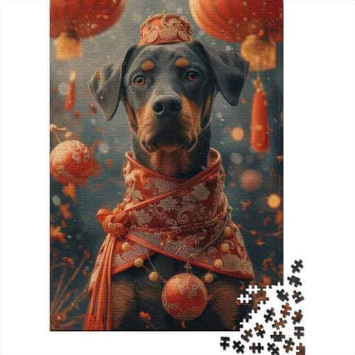 Cute_doberman, buntes Puzzle aus rechteckigem Papier für Jungen oder Mädchen, 70 x 50 cm, 1000 Teile von XJmoney