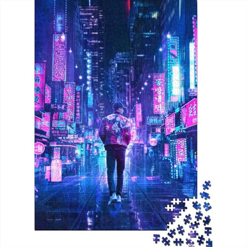 Cyberpunk Night City 500-teiliges Puzzle für Erwachsene, Puzzle 500 Teile, Puzzle für Erwachsene, Puzzlegeschenke, 500 Teile (52 x 38 cm) von XJmoney