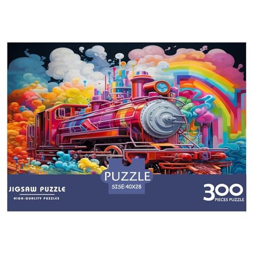 Dampfzug-Puzzle für Erwachsene, 300-teiliges Puzzle für Erwachsene, Holzpuzzle, lustiges Dekompressionsspiel, 300 Teile (40 x 28 cm) von XJmoney
