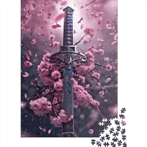 Das Puzzle zerbrochenes Katana Lernspiel Puzzle aus 100% recyceltem Karton für Kinder Erwachsene Geschenke zum Kindertag 38 x 26 cm / 1000 Stück von XJmoney