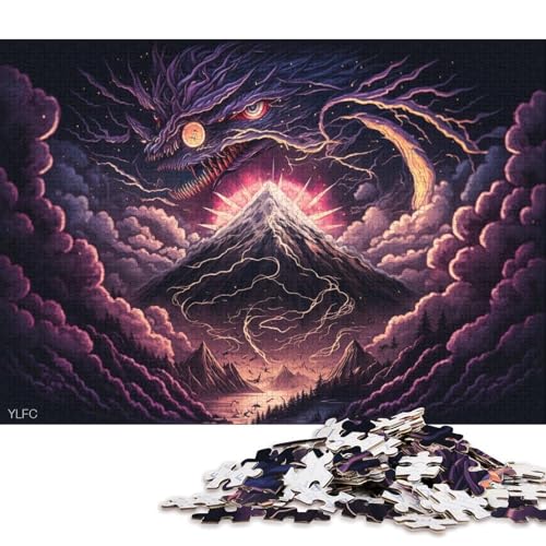 Der Fuji und der Drache, Puzzle für Kinder, 500-teiliges Puzzle, rechteckiges Puzzle, Geschenke und Heimdekoration und Familienspiel, 500 Teile (52 x 38 cm) von XJmoney