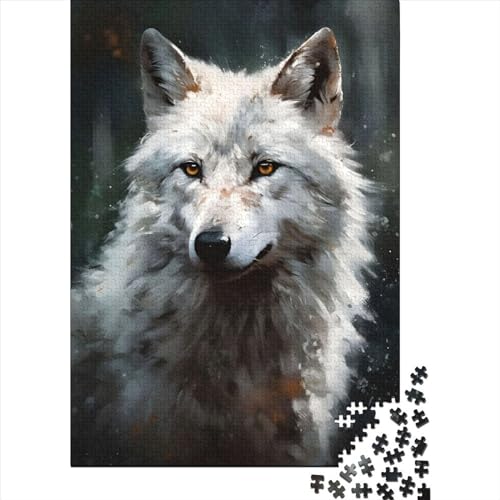 Direwolf-Porträtmalerei-Puzzles für Erwachsene, Denkspiel, Puzzle-Spielzeug für Kinder, 500 Teile (52 x 38 cm) von XJmoney