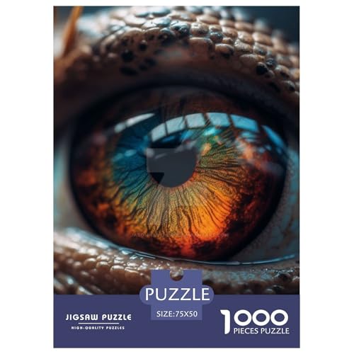 Drachenauge-Puzzle, 1000 Teile, Puzzle für Erwachsene, Puzzles aus Holz, nachhaltiges Puzzle für Erwachsene | Spiele 1000 Teile (75 x 50 cm) von XJmoney