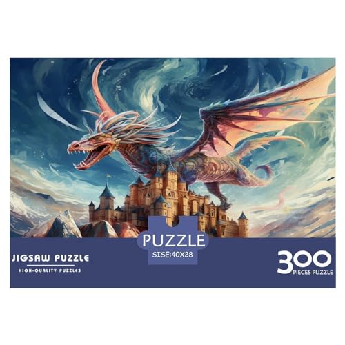 Dragon_Flying 300-teiliges Puzzle für Erwachsene – Puzzles für Teenager – Geschenke – Holzpuzzles – Entspannungspuzzlespiele – Denksport-Puzzle 300 Teile (40 x 28 cm) von XJmoney