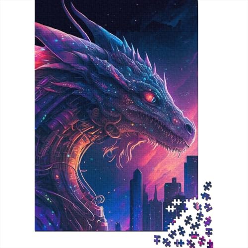 Dragon895 Puzzle 1000 Teile, Holzpuzzle, Spielzeug, Familienspiel, Schwierigkeitsgrad, Herausforderung, Puzzle, 1000 Teile (75 x 50 cm) von XJmoney