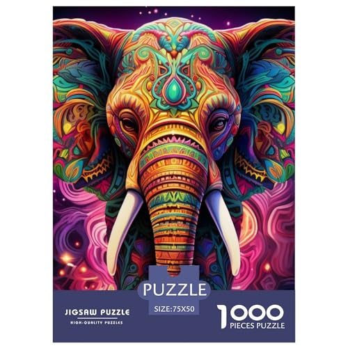 Elefanten-Puzzle, 1000 Teile, Puzzle für Erwachsene, Puzzles für Teenager, Geschenke, Lernspiel, Herausforderungsspielzeug, 1000 Teile (75 x 50 cm) von XJmoney