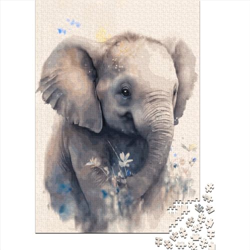 Elefantenbaby-Puzzle, 300 Teile, Geschenk-Puzzle für Kinder und Teenager ab 12 Jahren, Gelegenheitsspiele, Raumdekoration, 300 Teile (40 x 28 cm), Familie von XJmoney