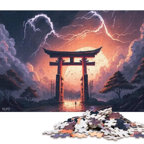 Erwachsene, Jigsaw Art, Japanisches Torii-Tor, 300 Puzzleteile, rechteckiges Puzzle, Spiel zur intellektuellen Entwicklung, 300 Teile (40 x 28 cm) von XJmoney