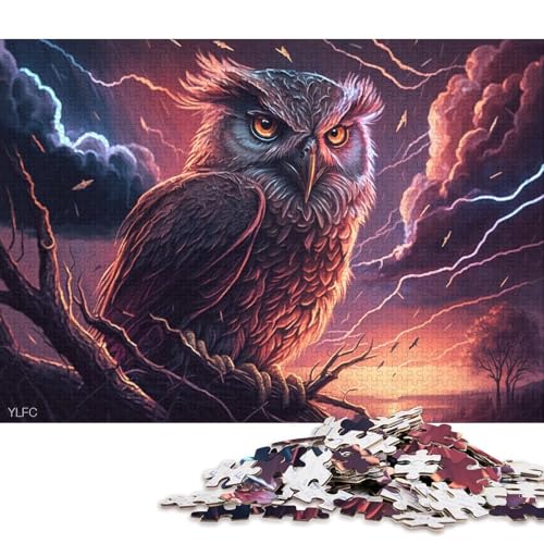 Erwachsene, Puzzle, Kunst, Tier-Eule, 500 Puzzleteile, rechteckig, Spiel zur intellektuellen Entwicklung, 500 Teile (52 x 38 cm) von XJmoney