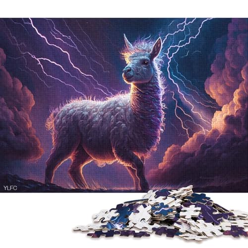 Erwachsene, Puzzle-Kunst, Tiere, Alpaka, 500 Puzzleteile, rechteckiges Puzzle, Spiel zur intellektuellen Entwicklung, 500 Teile (52 x 38 cm) von XJmoney