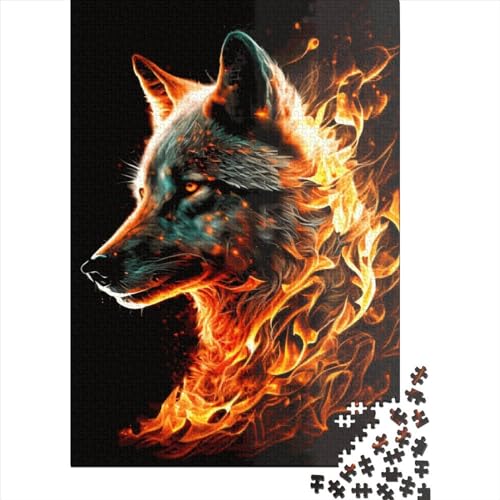 Fanasy Wolf Puzzle für Kinder und Jugendliche 1000 Teile Holzpuzzle für Kinder und Jugendliche Lernspiele für zu Hause DIY-Spielzeug 1000 Teile (75x50cm) von XJmoney