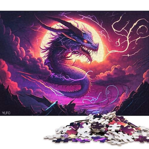 Fantasie-Puzzle mit chinesischem Drachen, 500 Teile, für Kinder, Puzzle, Teenager-Geschenk, Puzzle zum Entspannen, Puzzle-Spiele, Denksport-Puzzle, 500 Teile (52 x 38 cm) von XJmoney