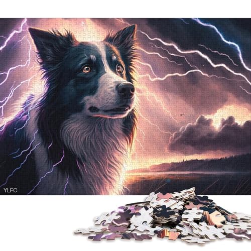 Fantasy Art Border Collie Puzzle 500 Teile Puzzle für Kinder, Denkspiel, Puzzlespielzeug für Kinder, 500 Teile (52 x 38 cm) von XJmoney