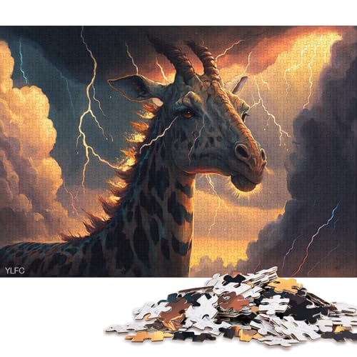 Fantasy Art Giraffe Puzzle 500 Teile Puzzle für Kinder, Denkspiel, Puzzlespielzeug für Kinder, 500 Teile (52 x 38 cm) von XJmoney