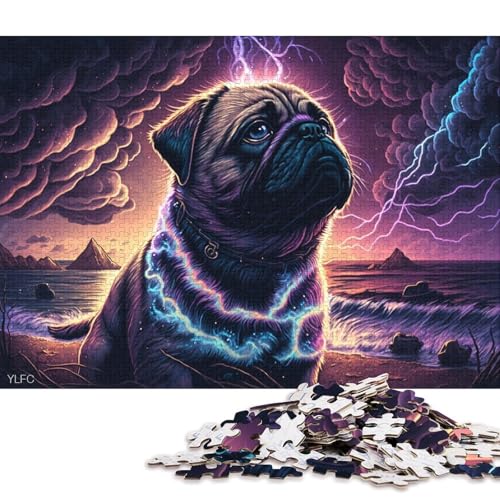 Fantasy Art Mops Puzzle für Kinder 1000 Teile Spielzeug Familienpuzzlespiele Geburtstagsgeschenke Lernpuzzle Jungen Mädchen 1000 Teile (75x50cm) von XJmoney