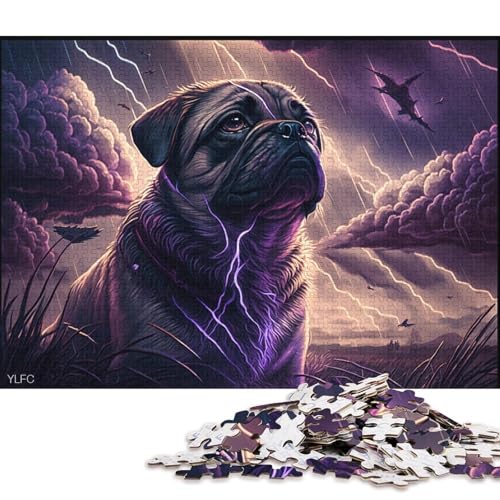 Fantasy Art Mops-Puzzles für Kinder, 500-teiliges Puzzle für Kinder, lustiges Puzzle-Dekomprimierungsspiel, 500 Teile (52 x 38 cm) von XJmoney