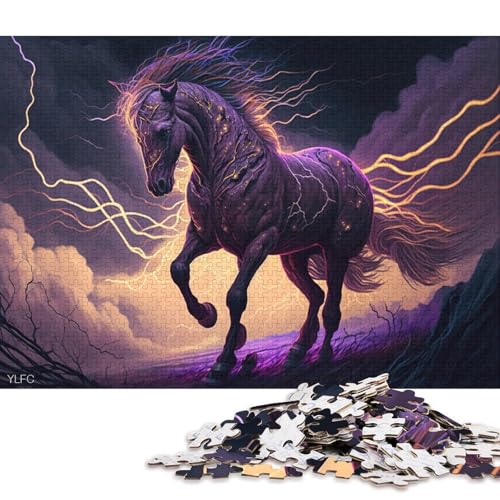 Fantasy Art Pferd Puzzle für Kinder 1000 Teile Spielzeug Familienpuzzle Spiele Geburtstagsgeschenke Lernpuzzle Jungen Mädchen 1000 Teile (75x50cm) von XJmoney