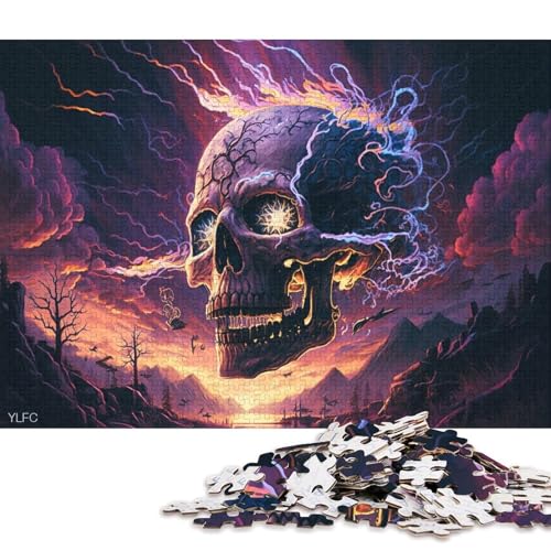 Fantasy-Totenkopf-Puzzle 1000 Teile, Puzzle für Kinder, Denkspiel, Puzzlespielzeug für Kinder, 1000 Teile (75 x 50 cm) von XJmoney