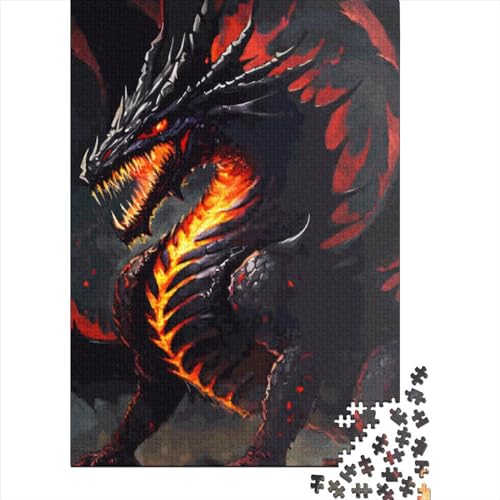 Feuerdrache Spielzeug Puzzle, Lernspiel, Puzzle aus 100% recyceltem Karton für erwachsene Kinder, Geschenke für Kindertag, 70x50cm/1000 Teile von XJmoney