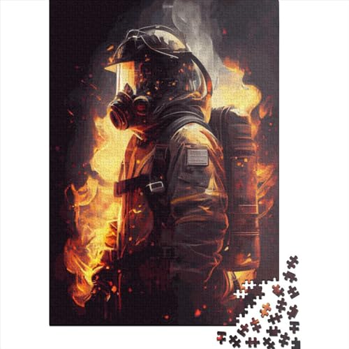 Feuerwehr Flammen Puzzle Bunte Papier Rechteck Puzzle für Frauen und Männer Geburtstagsgeschenk 38x26cm/1000 Teile von XJmoney