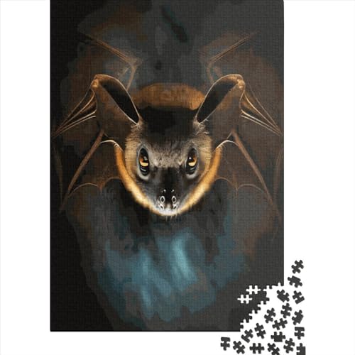 Fledermaus Tiere Puzzle Rechteck aus 100% recyceltem Karton für Jungen oder Mädchen Halloween Geschenke 38x26cm / 1000 Teile von XJmoney