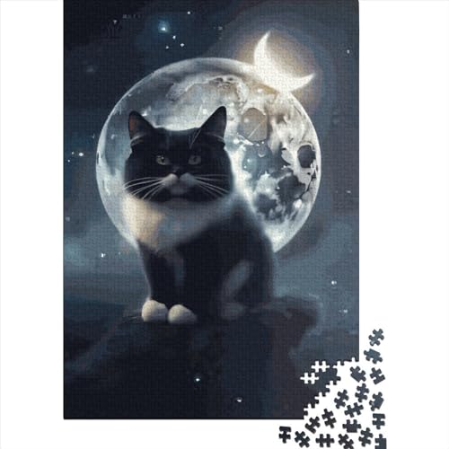 Floofy Cat Puzzle für Kinder und Jugendliche, 1000 Teile, Holzpuzzle für Kinder und Jugendliche, Lernspiele für zu Hause, DIY-Spielzeug, 1000 Teile (75 x 50 cm) von XJmoney