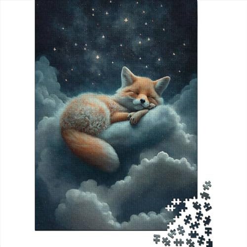 Fuchs im Himmel, Puzzle für Erwachsene – Holzpuzzle – Entspannungspuzzlespiele – Denksport-Puzzle 500 Teile (52 x 38 cm) von XJmoney