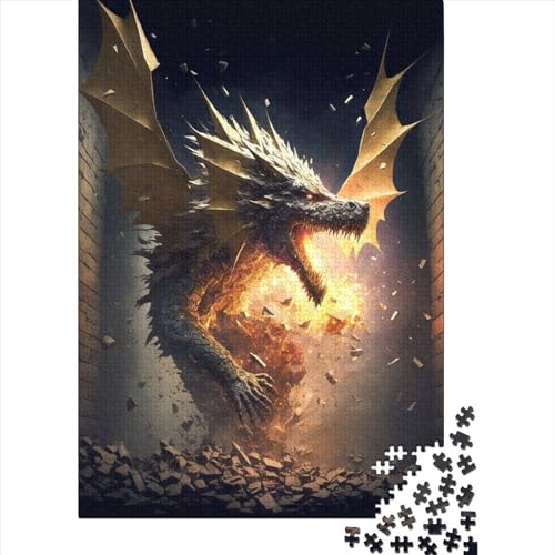 Fury Dragon II Puzzle 1000 Teile Geschenke Puzzle für Kinder und Jugendliche Lernspiel Herausforderungsspielzeug 1000 Teile (75x50cm) Anspruchsvolles Puzzle von XJmoney