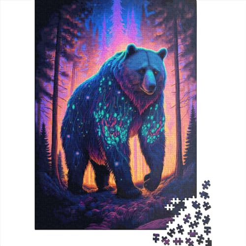 Galaxy Bär Puzzle DIY Premium-Puzzle aus Karton für Kinder Erwachsene Vatertagsgeschenke 70 x 50 cm / 1000 Teile von XJmoney