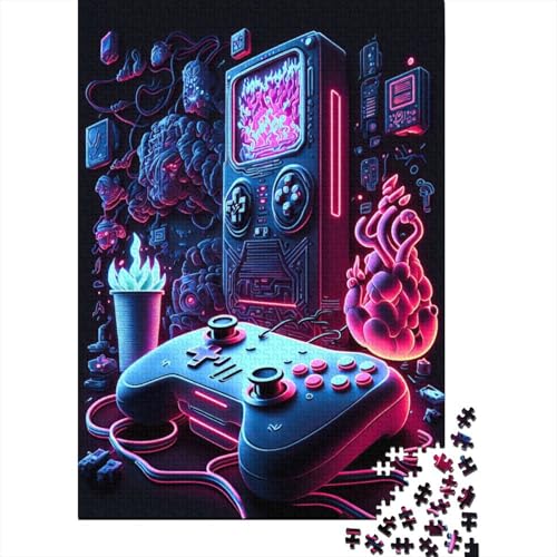 Gaming-Neon-Puzzle für Erwachsene, 1000-teiliges Puzzle für Erwachsene, Puzzle 1000-teiliges Puzzle, Geschenke, 1000 Teile (75 x 50 cm) von XJmoney