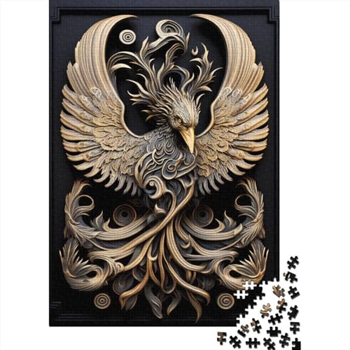 God Phoenix Art Deco 300-teiliges Puzzle | Puzzle | Nachhaltiges Puzzle für Erwachsene | Hochwertiges Puzzle aus 100% Holz | Lustige Spiele, 300 Teile (40 x 28 cm) von XJmoney