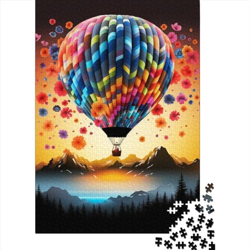 Heißluftballon-Puzzle, 1000 Teile, Holzpuzzle für Erwachsene, Puzzle für Erwachsene, Teenager ab 12 Jahren, 1000 Teile (75 x 50 cm) von XJmoney