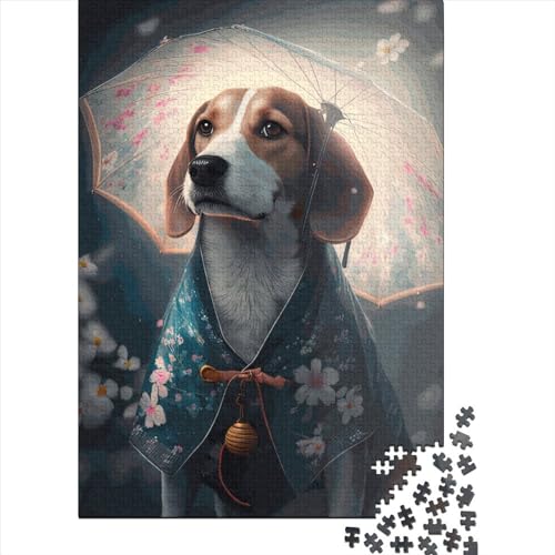 Herausforderndes Beagle-Puzzle und rechteckiges Papier-Puzzle, für Frauen und Männer, Ostergeschenk, 38 x 26 cm, 1000 Stück von XJmoney